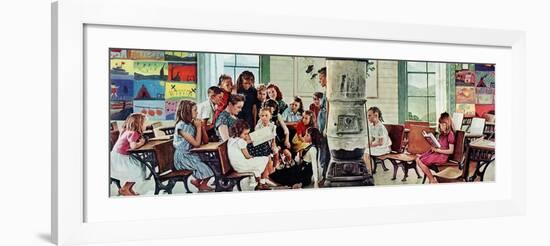 Norman Rockwell Visits a Country School-Norman Rockwell-Framed Giclee Print