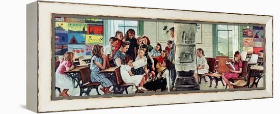 Norman Rockwell Visits a Country School-Norman Rockwell-Framed Premier Image Canvas