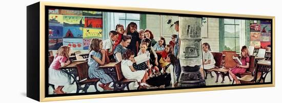 Norman Rockwell Visits a Country School-Norman Rockwell-Framed Premier Image Canvas