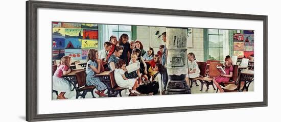 Norman Rockwell Visits a Country School-Norman Rockwell-Framed Giclee Print