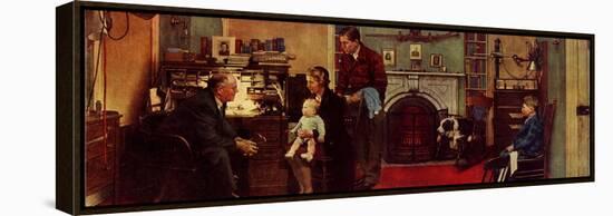 Norman Rockwell Visits a Family Doctor-Norman Rockwell-Framed Premier Image Canvas