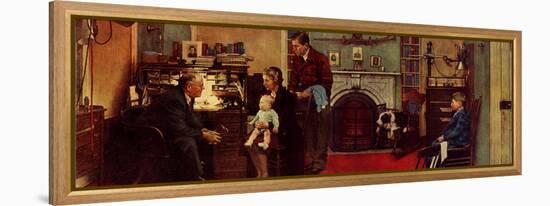 Norman Rockwell Visits a Family Doctor-Norman Rockwell-Framed Premier Image Canvas