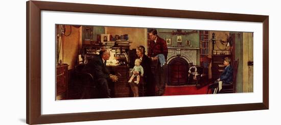 Norman Rockwell Visits a Family Doctor-Norman Rockwell-Framed Giclee Print