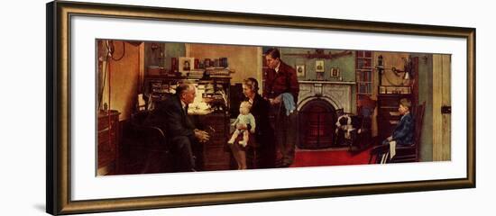 Norman Rockwell Visits a Family Doctor-Norman Rockwell-Framed Giclee Print