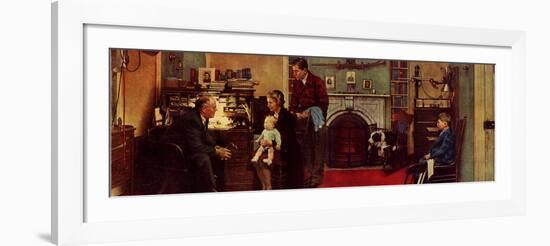 Norman Rockwell Visits a Family Doctor-Norman Rockwell-Framed Giclee Print