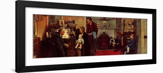 Norman Rockwell Visits a Family Doctor-Norman Rockwell-Framed Giclee Print