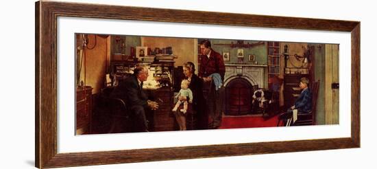 Norman Rockwell Visits a Family Doctor-Norman Rockwell-Framed Giclee Print