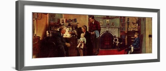 Norman Rockwell Visits a Family Doctor-Norman Rockwell-Framed Giclee Print