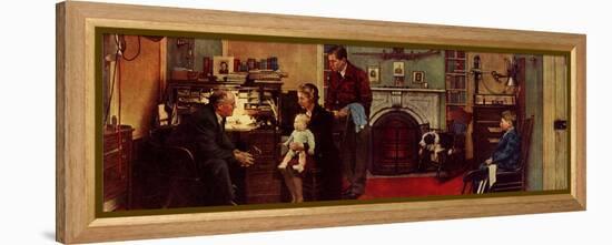 Norman Rockwell Visits a Family Doctor-Norman Rockwell-Framed Premier Image Canvas