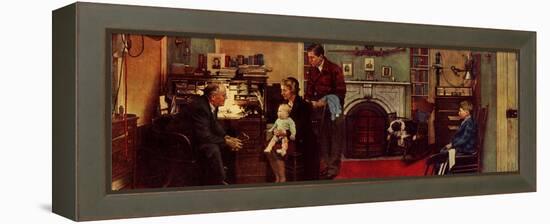 Norman Rockwell Visits a Family Doctor-Norman Rockwell-Framed Premier Image Canvas