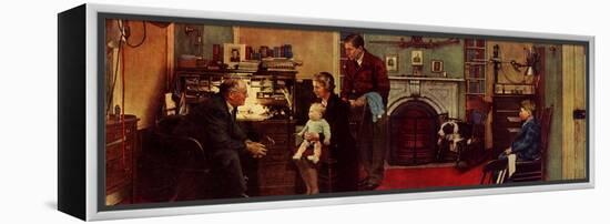 Norman Rockwell Visits a Family Doctor-Norman Rockwell-Framed Premier Image Canvas