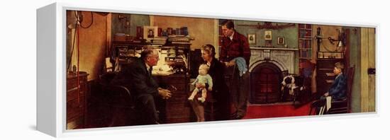 Norman Rockwell Visits a Family Doctor-Norman Rockwell-Framed Premier Image Canvas