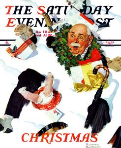 "White Christmas" Saturday Evening Post Cover, December 25,1937 by Norman Rockwell