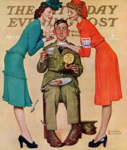 "Willie Gillis at the U.S.O." Saturday Evening Post Cover, February 7,1942 by Norman Rockwell