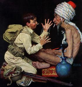 "Willie's Rope Trick", June 26,1943 by Norman Rockwell