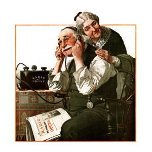 "Wonders of Radio" or "Listen, Ma!", May 20,1922 by Norman Rockwell