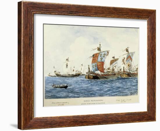 Norman Ships of William I the Conqueror (11th C)-null-Framed Art Print