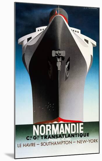 Normandie 1935-Adolphe Mouron Cassandre-Mounted Art Print