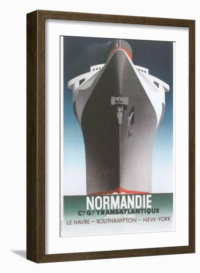Normandie Ocean Liner--Framed Art Print
