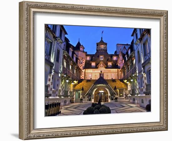 Normandy Barriere Hotel in the Evening, Deauville, Normandy, France-Guy Thouvenin-Framed Photographic Print