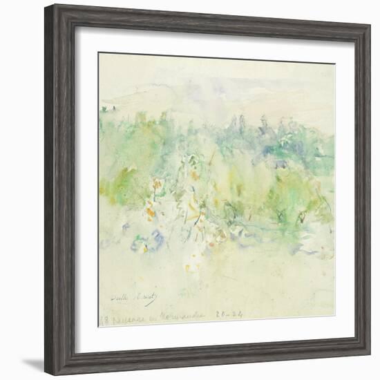 Normandy Landscape, 1880 (W/C on Paper)-Berthe Morisot-Framed Giclee Print