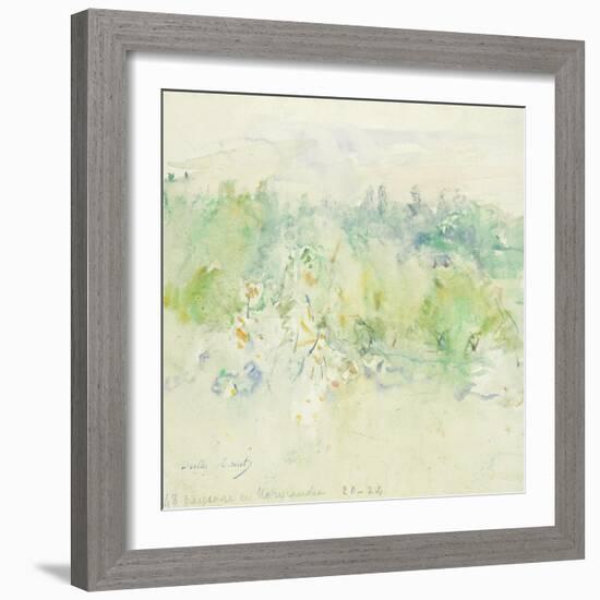 Normandy Landscape, 1880 (W/C on Paper)-Berthe Morisot-Framed Giclee Print