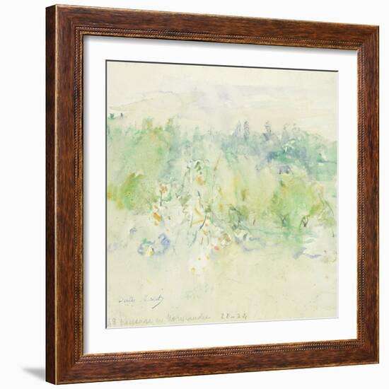 Normandy Landscape, 1880 (W/C on Paper)-Berthe Morisot-Framed Giclee Print