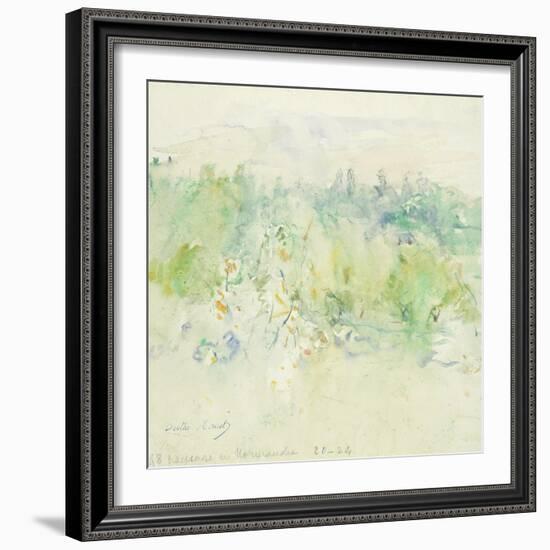 Normandy Landscape, 1880 (W/C on Paper)-Berthe Morisot-Framed Giclee Print