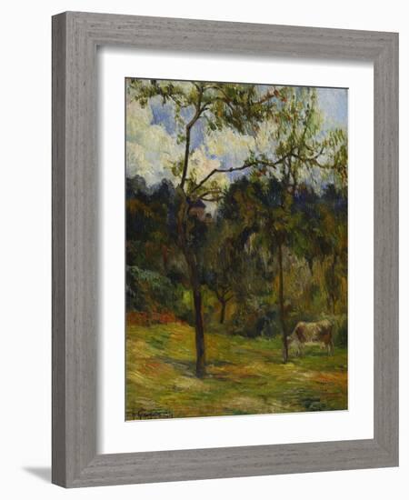 Normandy Landscape; Paysage De Normandie, Vache Dans Un Pre-Paul Gauguin-Framed Giclee Print