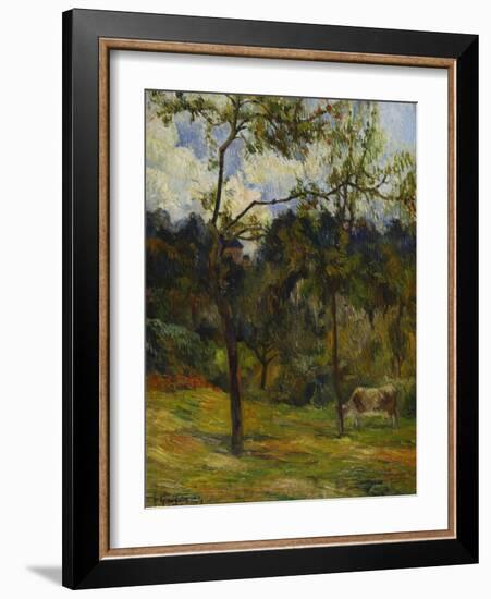 Normandy Landscape; Paysage De Normandie, Vache Dans Un Pre-Paul Gauguin-Framed Giclee Print