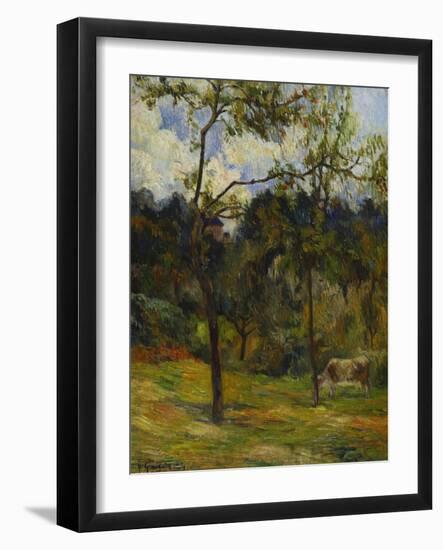 Normandy Landscape; Paysage De Normandie, Vache Dans Un Pre-Paul Gauguin-Framed Giclee Print