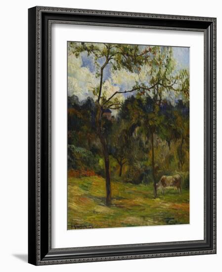 Normandy Landscape; Paysage De Normandie, Vache Dans Un Pre-Paul Gauguin-Framed Giclee Print