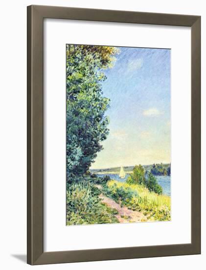 Normandy, Path on the Water, in the Evening at Sahurs-Alfred Sisley-Framed Art Print