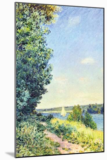 Normandy, Path on the Water, in the Evening at Sahurs-Alfred Sisley-Mounted Art Print