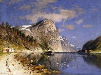 A Fjord Scene with Sailing Vessels-Normann Adelsteen-Mounted Giclee Print