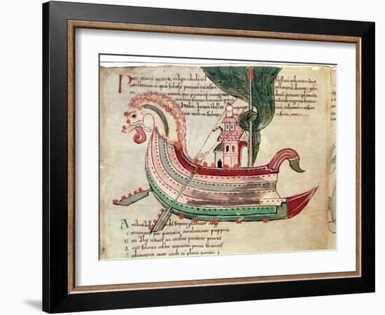 Norse Dragon-Prowed Ship, C10th Century-null-Framed Giclee Print