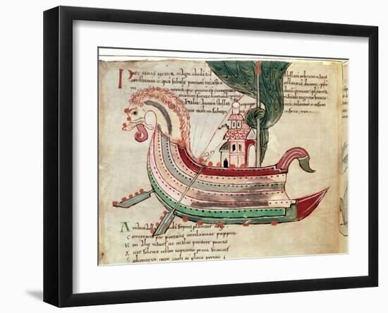 Norse Dragon-Prowed Ship, C10th Century-null-Framed Giclee Print