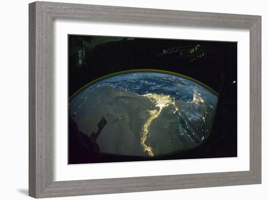 North Africa At Night, ISS Image-null-Framed Photographic Print