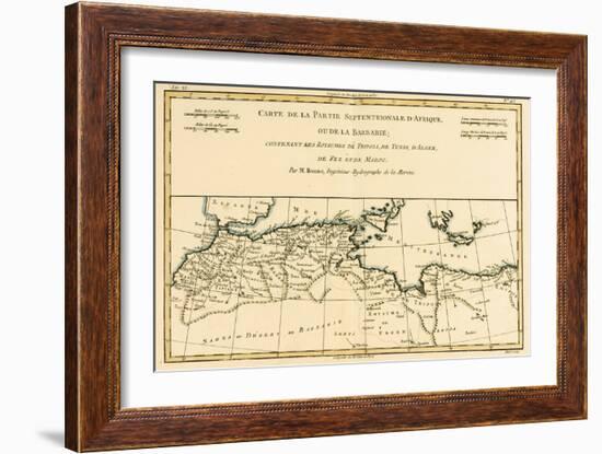 North Africa, Including the Kingdoms of Tripoli, Tunis, Alger; Fez and Morocco, from 'Atlas De…-Charles Marie Rigobert Bonne-Framed Giclee Print