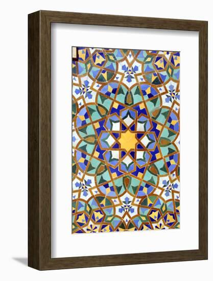 North Africa, Morocco, Casablanca. Hassan II Mosque mosaic tile detail-Kymri Wilt-Framed Photographic Print