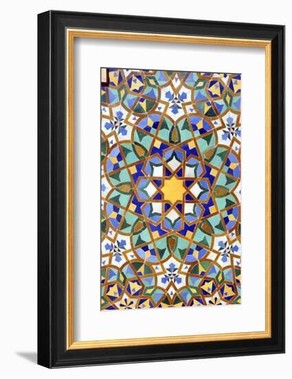 North Africa, Morocco, Casablanca. Hassan II Mosque mosaic tile detail-Kymri Wilt-Framed Photographic Print