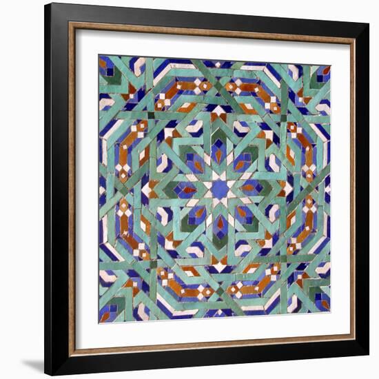 North Africa, Morocco, Casablanca. Hassan II Mosque mosaic tile detail-Kymri Wilt-Framed Photographic Print