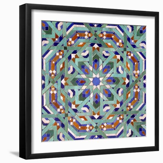 North Africa, Morocco, Casablanca. Hassan II Mosque mosaic tile detail-Kymri Wilt-Framed Photographic Print