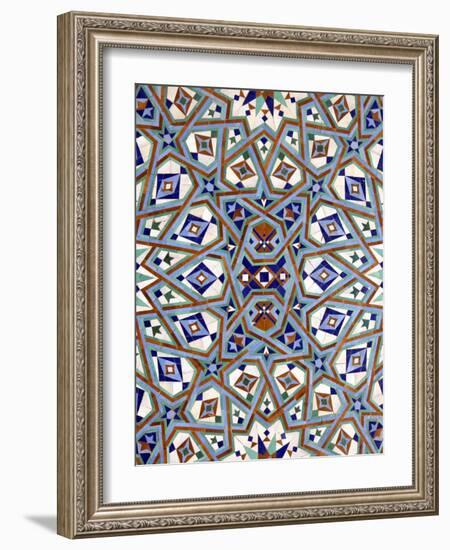 North Africa, Morocco, Casablanca. Hassan II Mosque mosaic tile detail-Kymri Wilt-Framed Photographic Print