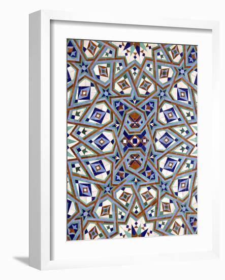 North Africa, Morocco, Casablanca. Hassan II Mosque mosaic tile detail-Kymri Wilt-Framed Photographic Print