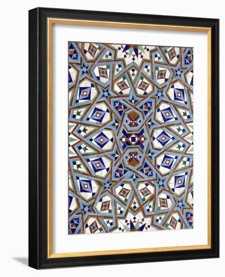 North Africa, Morocco, Casablanca. Hassan II Mosque mosaic tile detail-Kymri Wilt-Framed Photographic Print