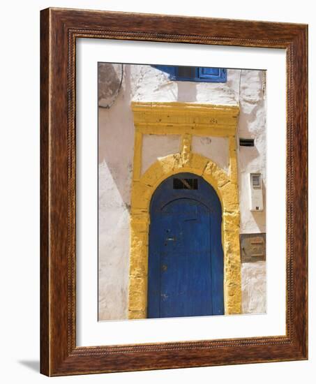 North Africa, Morocco, Essaouira, Medina, Blue and Yellow Door-Jane Sweeney-Framed Photographic Print