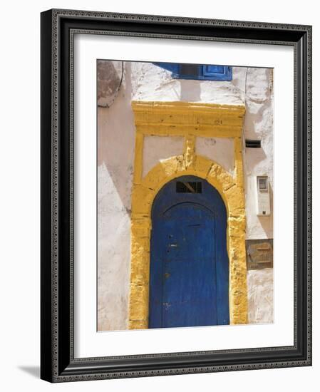 North Africa, Morocco, Essaouira, Medina, Blue and Yellow Door-Jane Sweeney-Framed Photographic Print