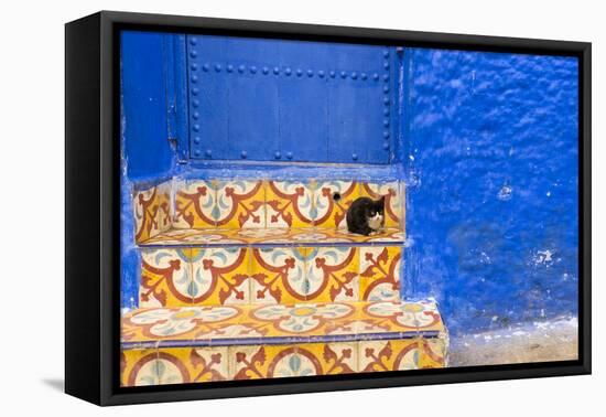 North Africa, Morocco, Traiditoional Moroccan architecture of Chefchaouen.-Emily Wilson-Framed Premier Image Canvas