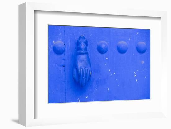 North Africa, Morocco, Traiditoional Moroccan door detail of Chefchaouen.-Emily Wilson-Framed Photographic Print